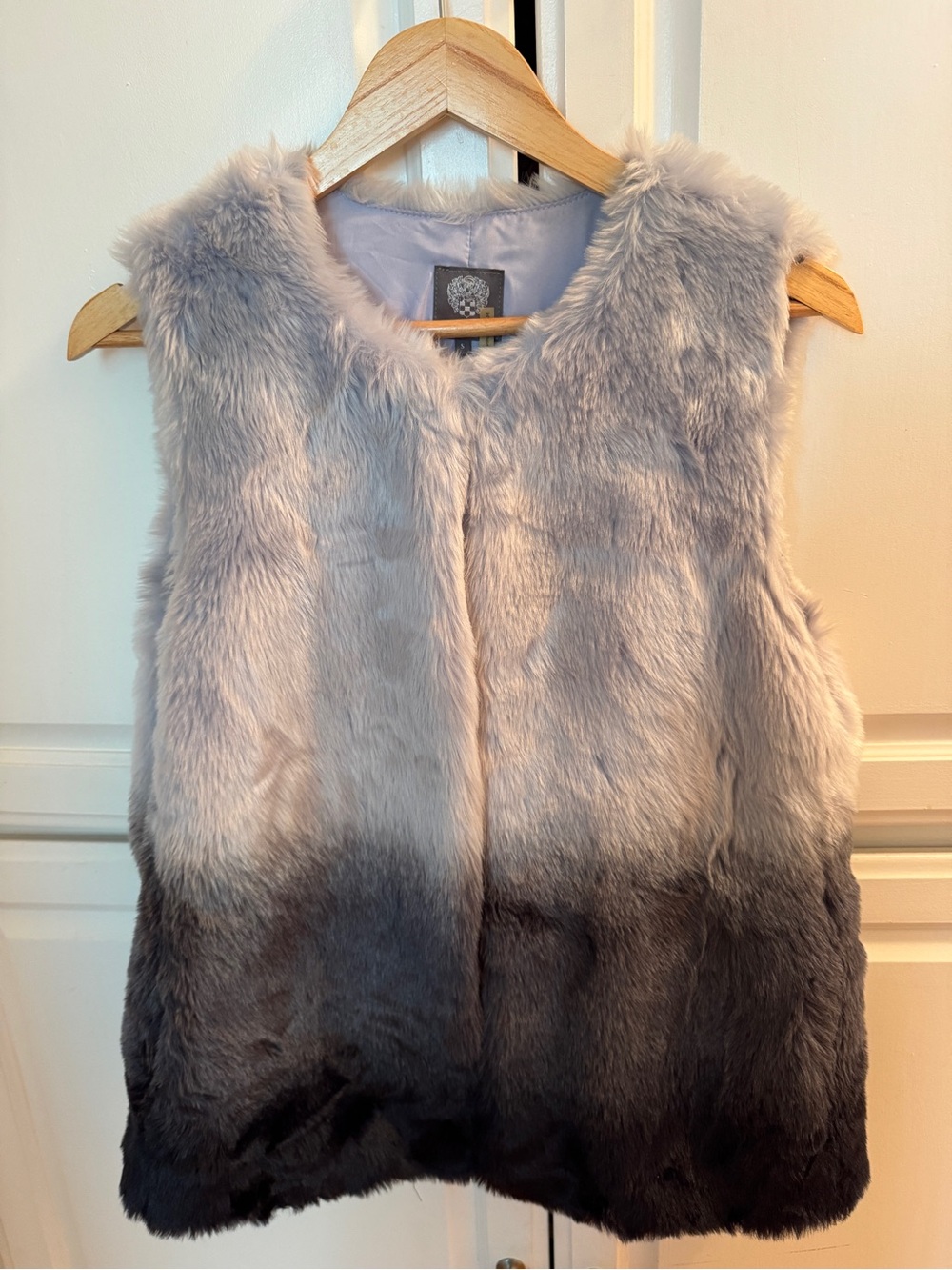 Vince Camuto Gray Ombre Faux Fur Vest